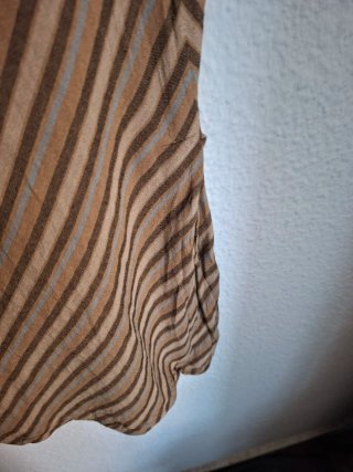 Vestido Mango Rayas Marrón Beige