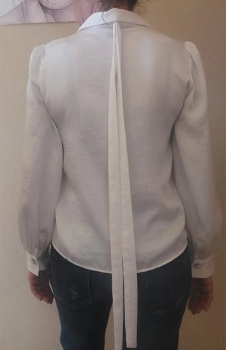 Blusa Zara Blanca Manga Larga