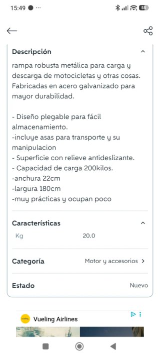 Set 2 rampas plegables para moto
