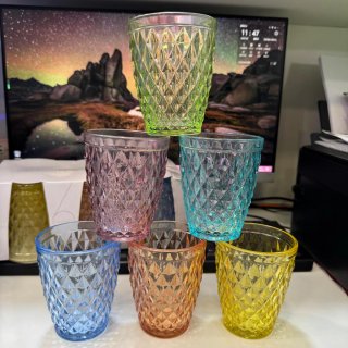 Set 12 Bicchieri Vetro 280ml Multicolore