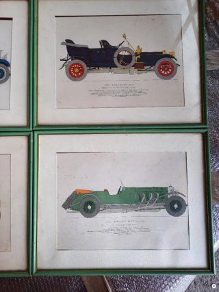 4 Quadri Auto d'Epoca Incorniciati - Hispano Suiza