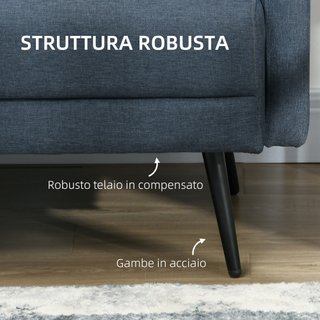 Divano 2 Posti Rivestimento in Tessuto135x74x82cm