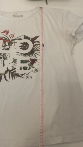 Camiseta LOVE Violeta by Mango Talla XXL