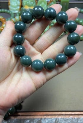 Pulsera de cuentas redondas verde