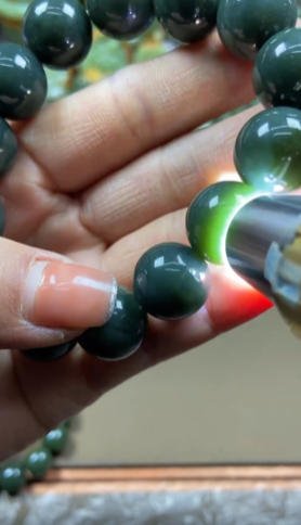 Pulsera de cuentas redondas verde
