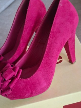 Zapatos Peep Toe Marypaz T36 Rosa Fucsia