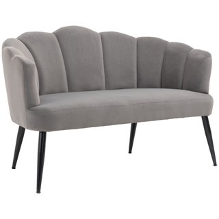 Divano 2 Posti in Velluto 132x66x80 cm Grigio