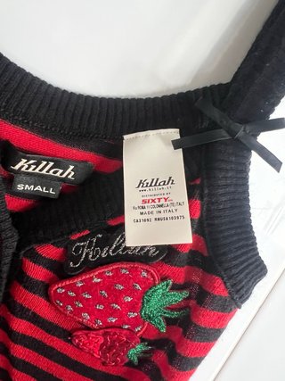 Camiseta Killah Rayas Roja y Negra Talla S