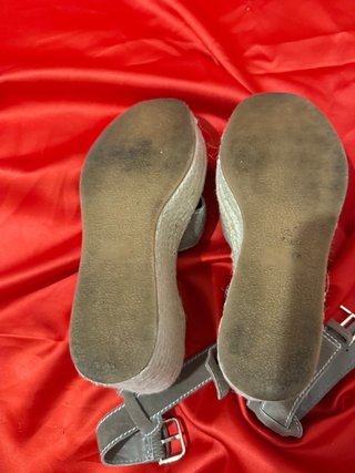 Sandalias Mango Piel Serraje Marrón Talla 36