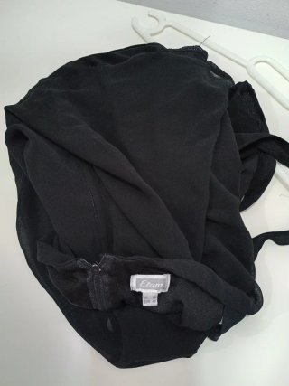 Etam Talla 44 Camiseta Encaje Negro