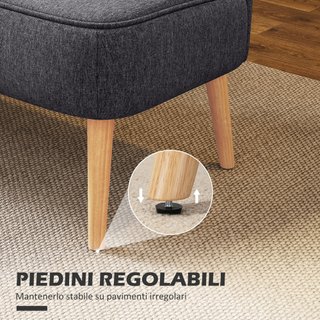 Divano 2 Posti Tessuto Effetto Lino117x56.5x77 Cm