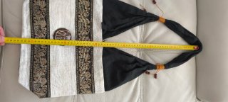 Borsa tracolla estiva beige e nera