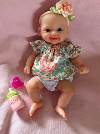 Muñeca Reborn 15cm con Biberón y Chupete