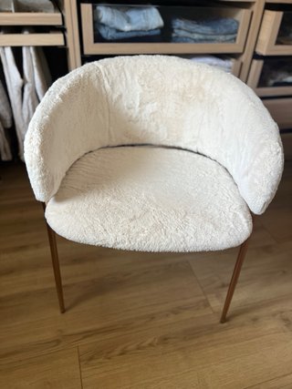 Silla tocador felpa y metal dorado Westwing
