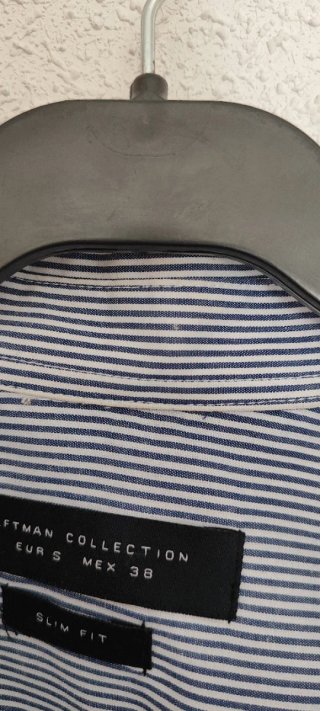 Camisa Zara Rayas Azul Talla M