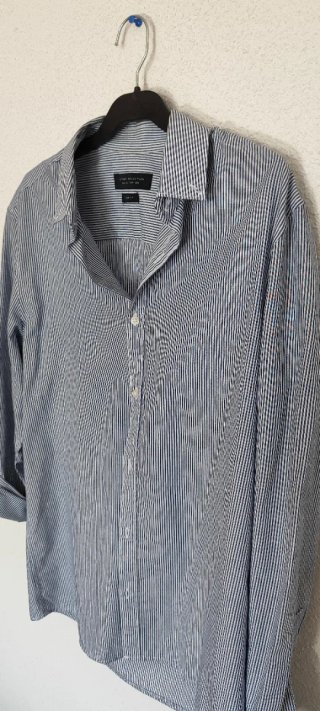 Camisa Zara Rayas Azul Talla M