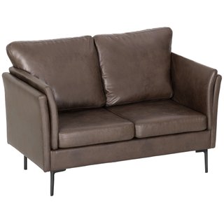 Divano 2 Posti in Pelle Traspirante 137x72x88 cm