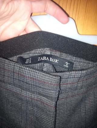 Pantalón cuadros Zara Basic gris