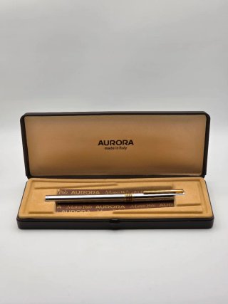 Caneta Aurora Marco Polo Aço Escovado Vintage