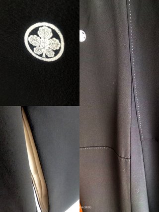 Kimono nero e multicolore taglia unica