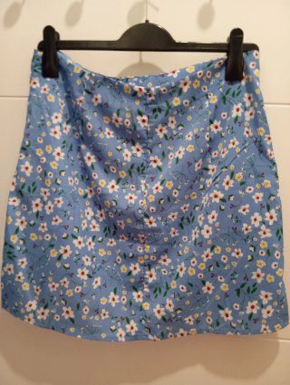 Falda mini floral azul