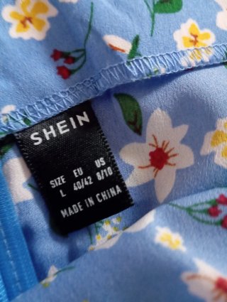 Falda mini floral azul