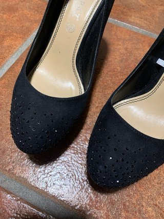 Tacones negros MaryPaz con brillantes Talla 38