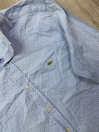 Camisa Lacoste Azul Estampada
