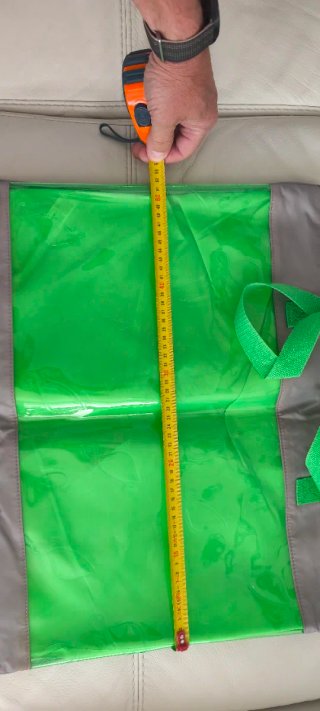 Borsa da spiaggia trasparente verde e grigia