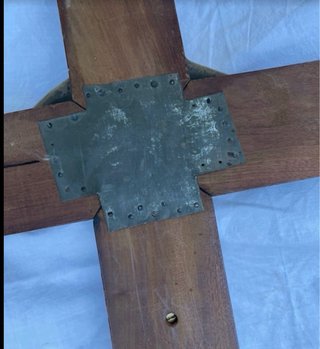 Antiguo Crucifijo de Madera y Bronce