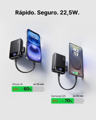 Batería Portátil INIU 20.000 mAh Carga Rápida