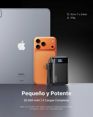 Batería Portátil INIU 20.000 mAh Carga Rápida