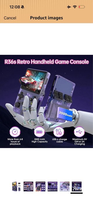 Consola de juegos portátil retro R36S MAX, con pan