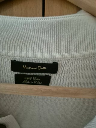 Massimo Dutti Polo Blanco Jersey Manga Corta