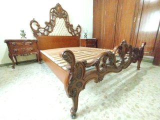 Dormitorio Completo Madera Nogal Tallada Luis XV