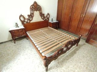 Dormitorio Completo Madera Nogal Tallada Luis XV