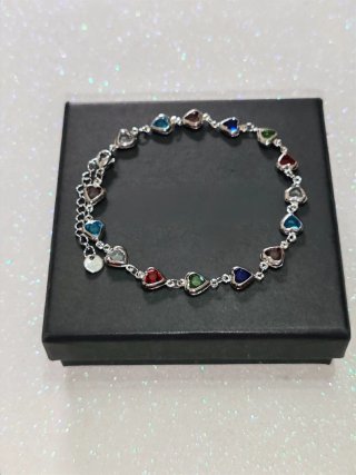 Bracciale Cuore Multicolor Argento