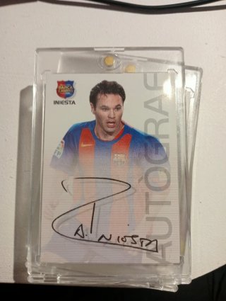 Cromo Iniesta Autografiado