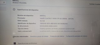 Portátil Toshiba Intel Core i7 16GB RAM SSD