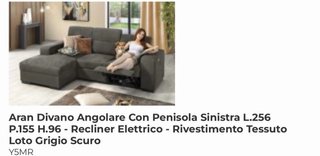 Divano 3 posti con penisola elettrica