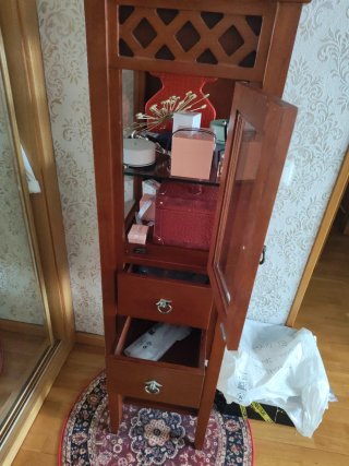 Mueble auxiliar madera y cristal