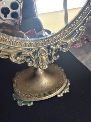 Espejo Tocador Vintage Bronce Ovalado
