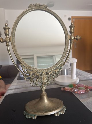 Espejo Tocador Vintage Bronce Ovalado