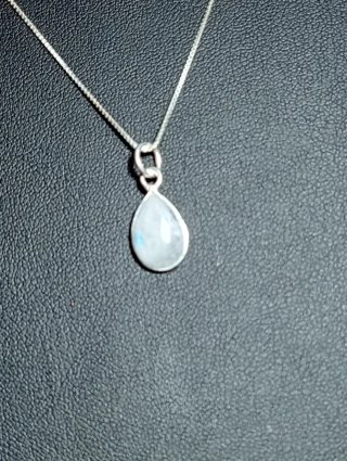 Colgante Plata Ley y cadena piedra luna