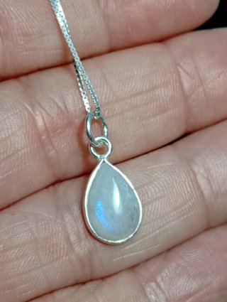 Colgante Plata Ley y cadena piedra luna