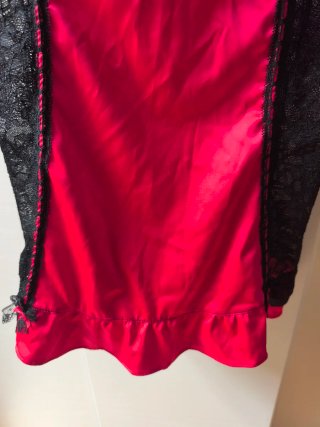 Guêpière Sottoveste Yamamay Rosso e Pizzo Nero -3B