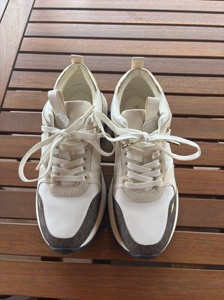 Zapatillas Mujer Marrón y Blanco