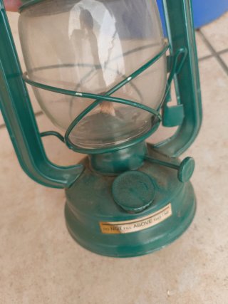 Lámpara de alcohol verde vintage