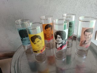 6 Vasos Estilo Guateque Cantantes Españoles Años 7