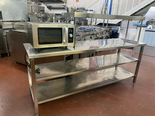 Mesa de trabajo con pase caliente 2 metros inox
